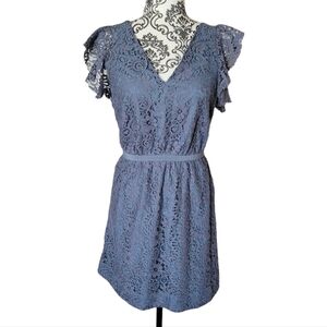 Madewell lace dress with flutter sleeves size 6